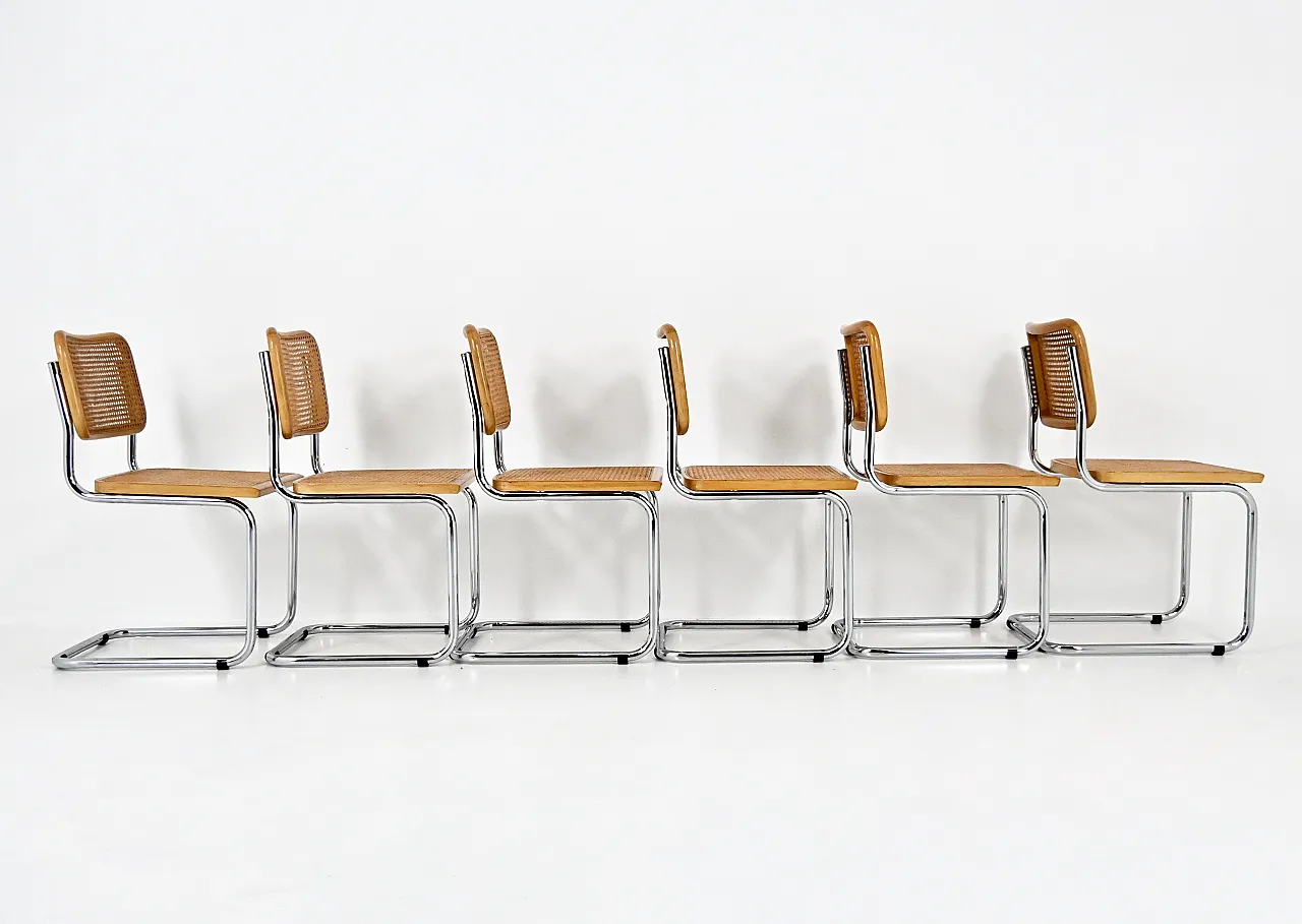 6 Sedie da pranzo stile B32 di Marcel Breuer, anni '90 4