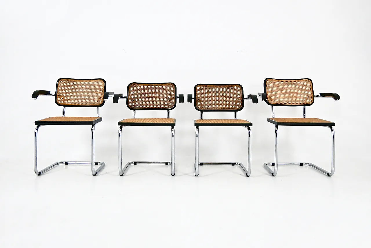 4 Sedie da pranzo stile B32 di Marcel Breuer, anni '90 3