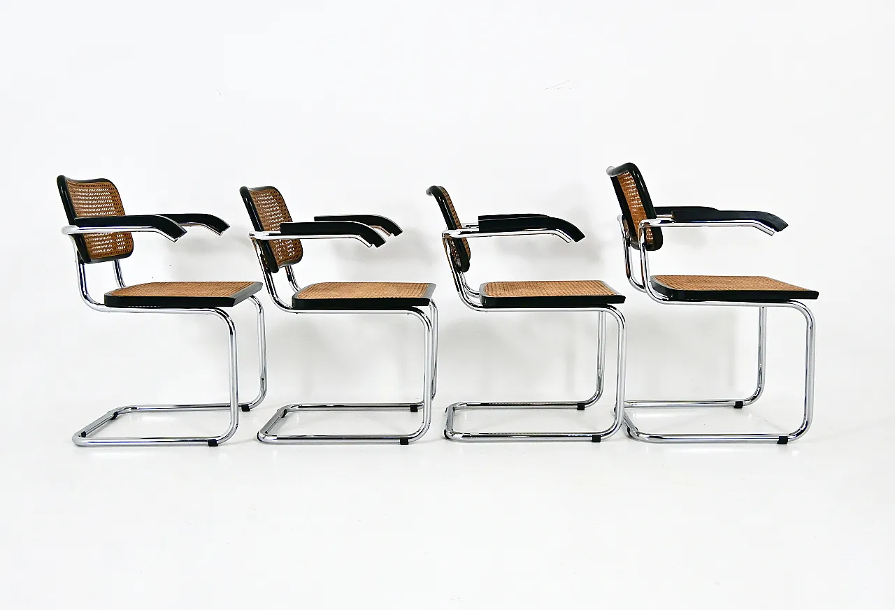 4 Sedie da pranzo stile B32 di Marcel Breuer, anni '90 4