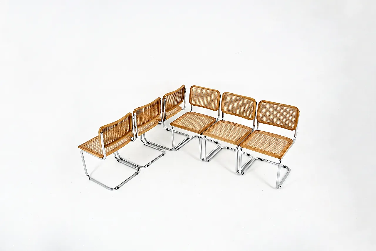6 Sedie da pranzo stile B32 di Marcel Breuer, anni '90 2