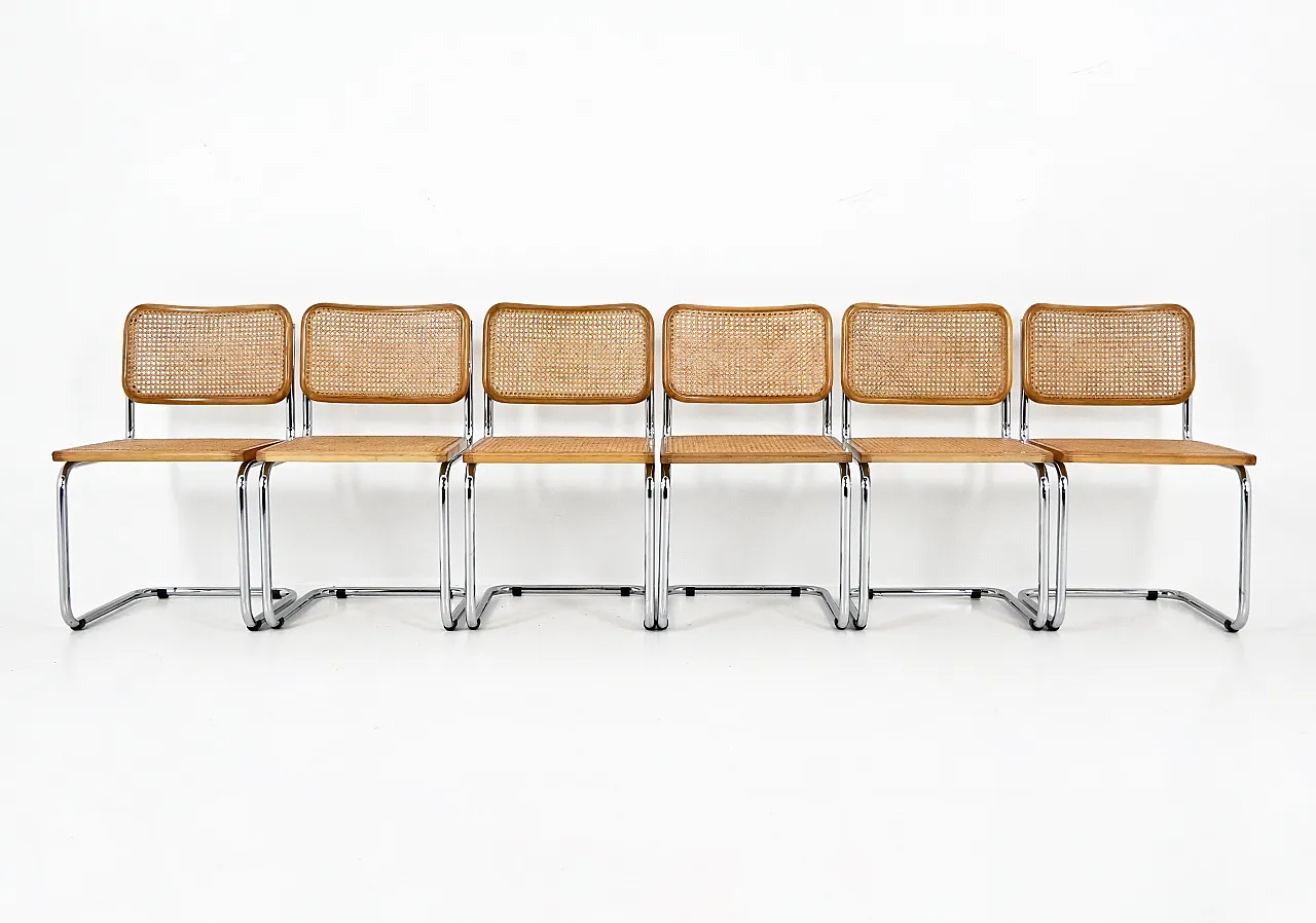 6 Sedie da pranzo stile B32 di Marcel Breuer, anni '90 3