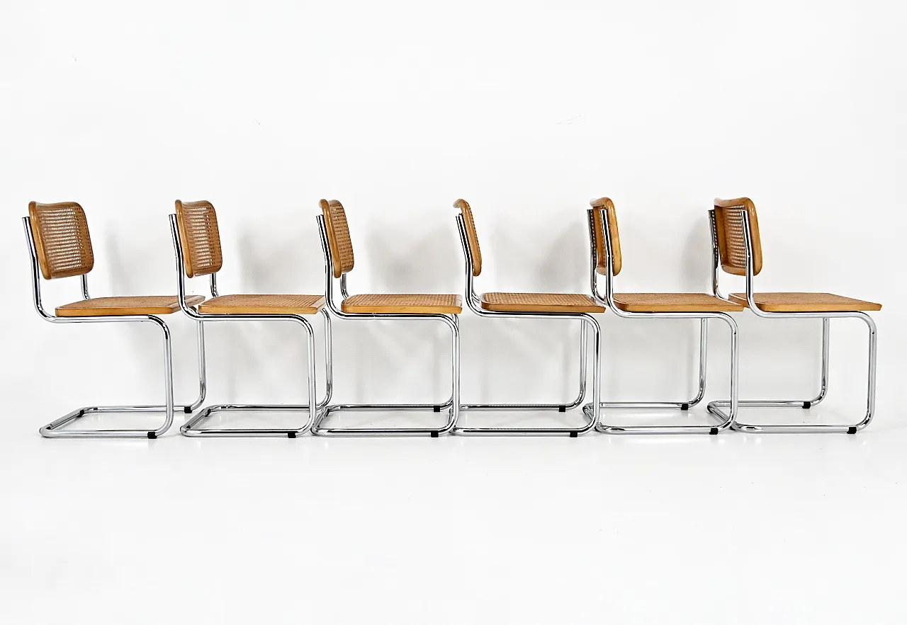 6 Sedie da pranzo stile B32 di Marcel Breuer, anni '90 4