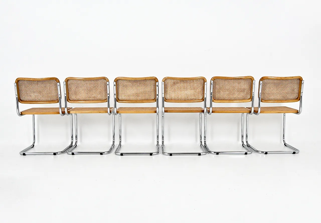 6 Sedie da pranzo stile B32 di Marcel Breuer, anni '90 5