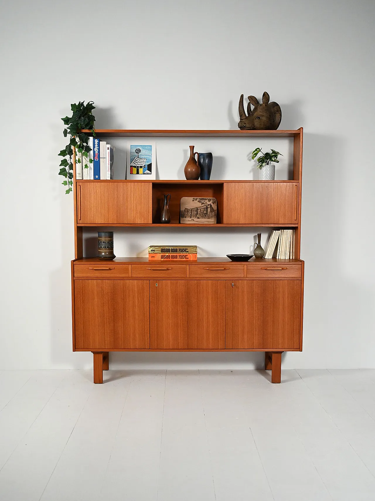 Sideboard with teak bookcase, 1960s 1