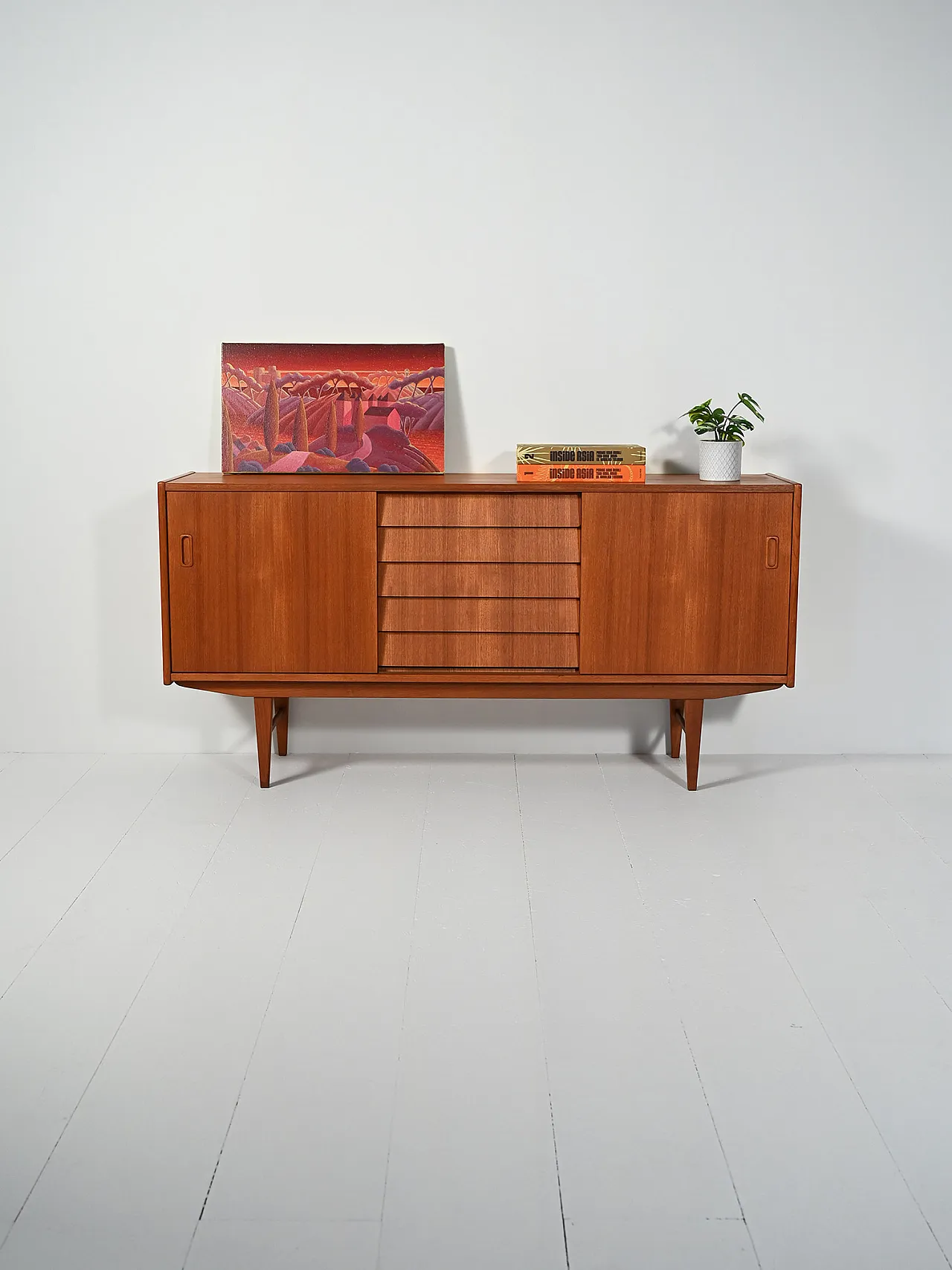 Scandinavian sideboard with tin drawers from the 50s/60s 1