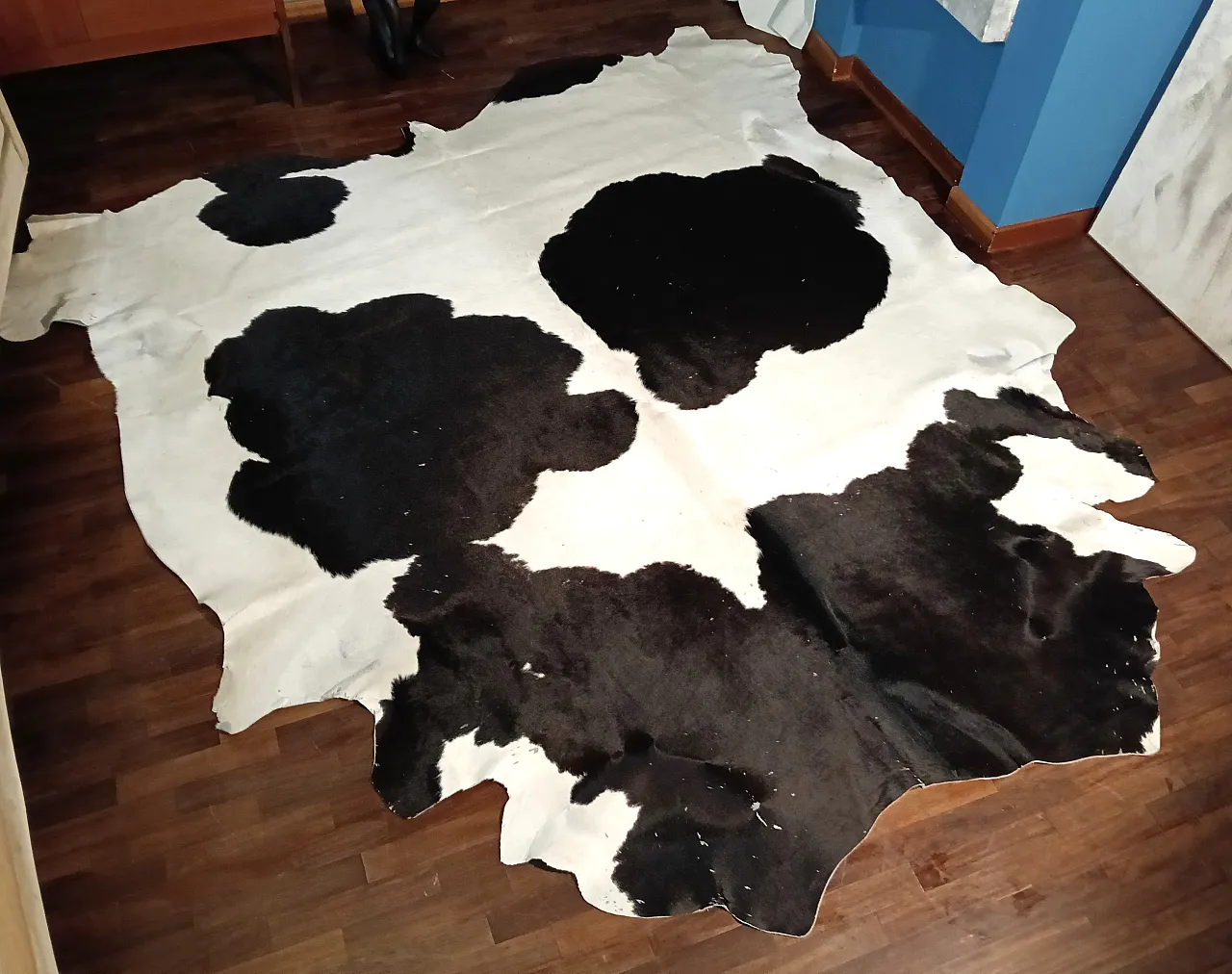 Vachetta leather carpet, 70s 1