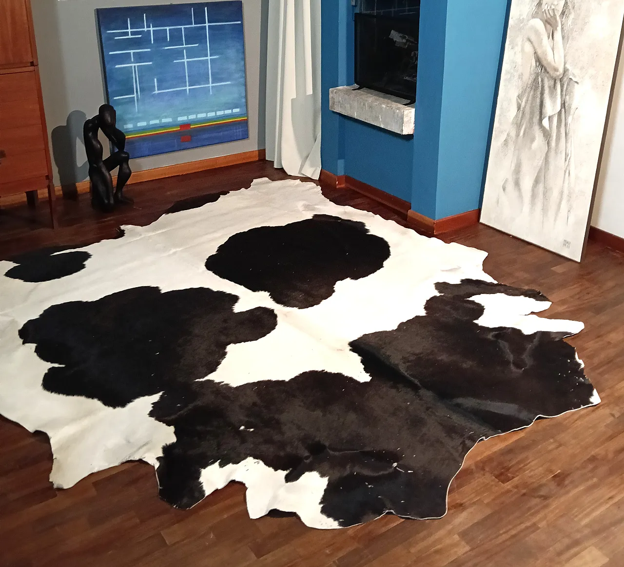 Vachetta leather carpet, 70s 5