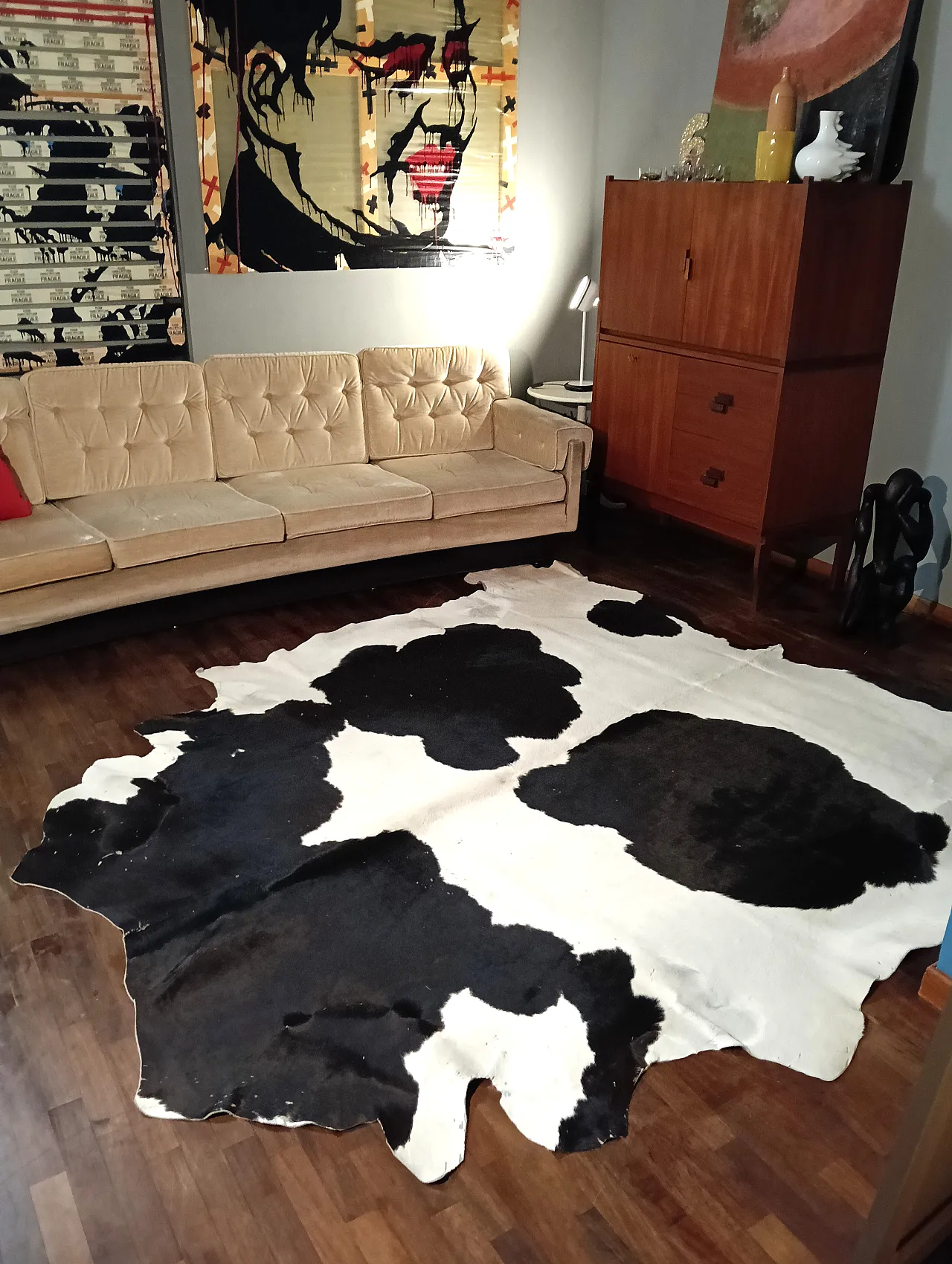 Vachetta leather carpet, 70s 8