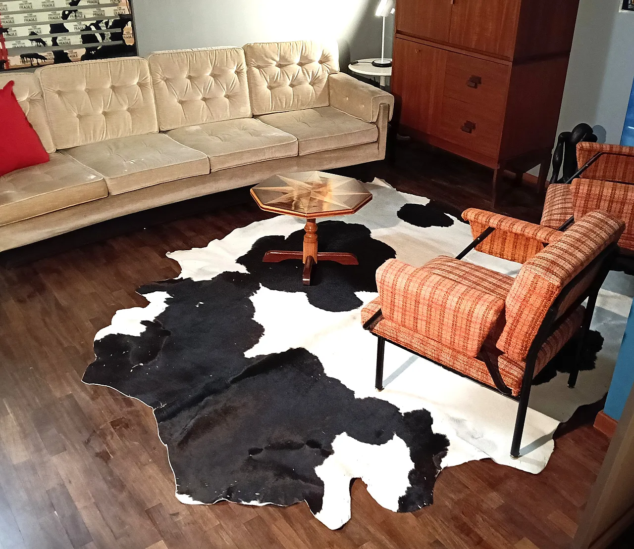 Vachetta leather carpet, 70s 9
