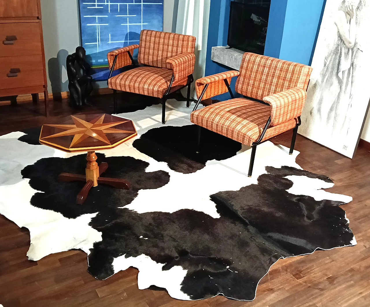 Vachetta leather carpet, 70s 12