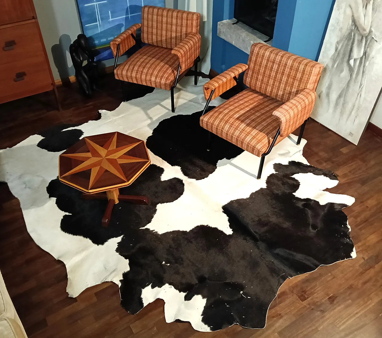 Vachetta leather carpet, 70s 13