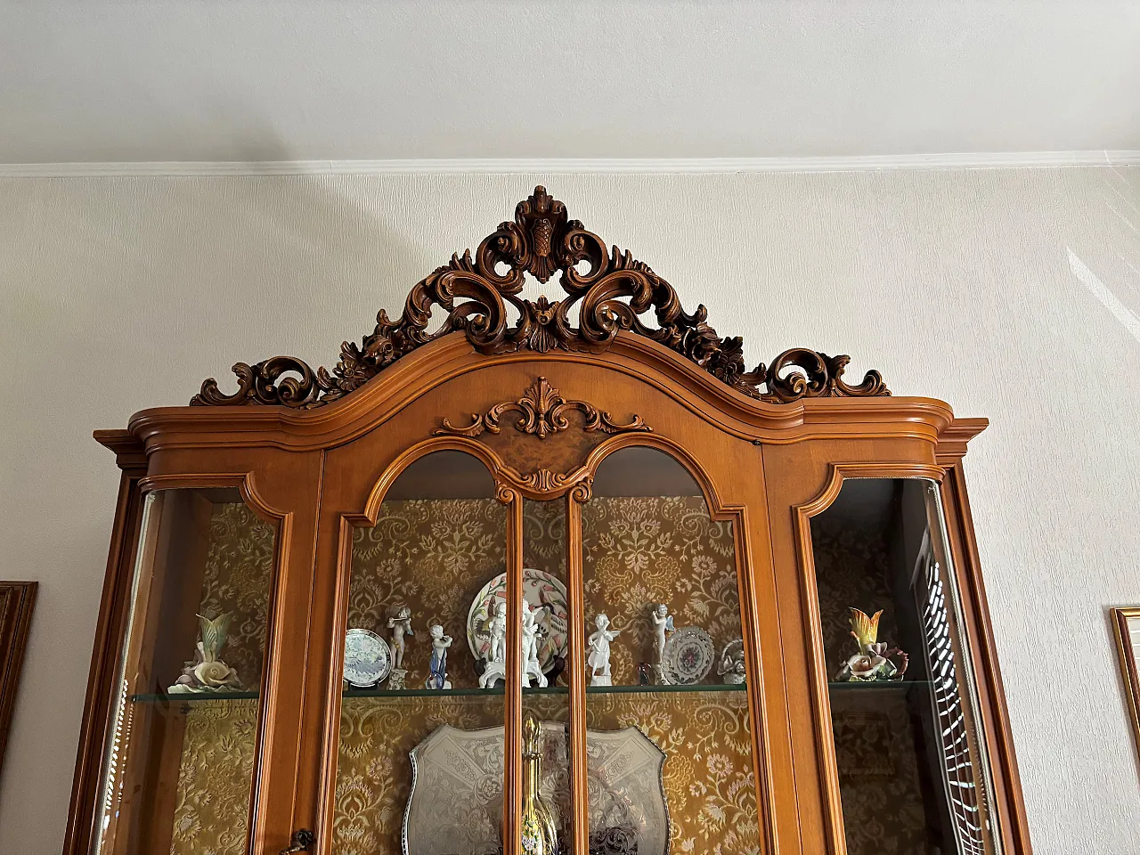 Antique style solid walnut dining room, 70s 20