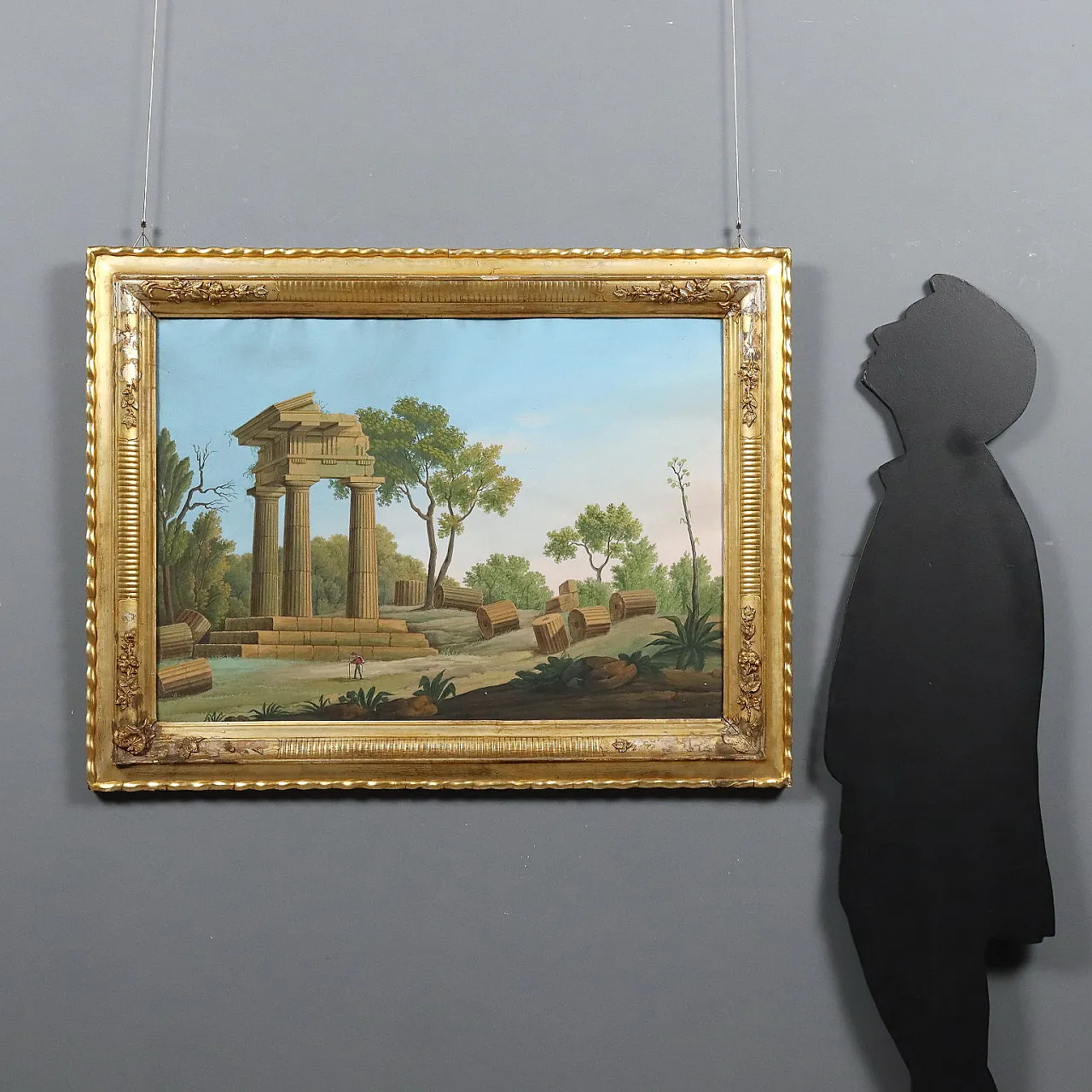 Typical Grand Tour landscape, gouache on paper, 19th century 2