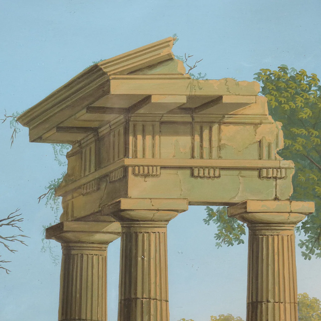 Typical Grand Tour landscape, gouache on paper, 19th century 5