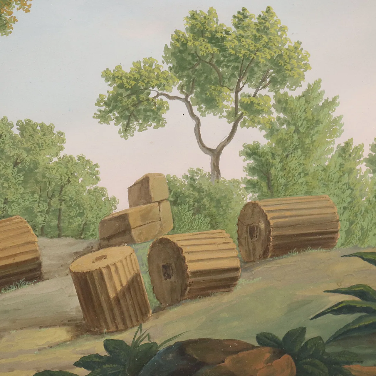 Typical Grand Tour landscape, gouache on paper, 19th century 6