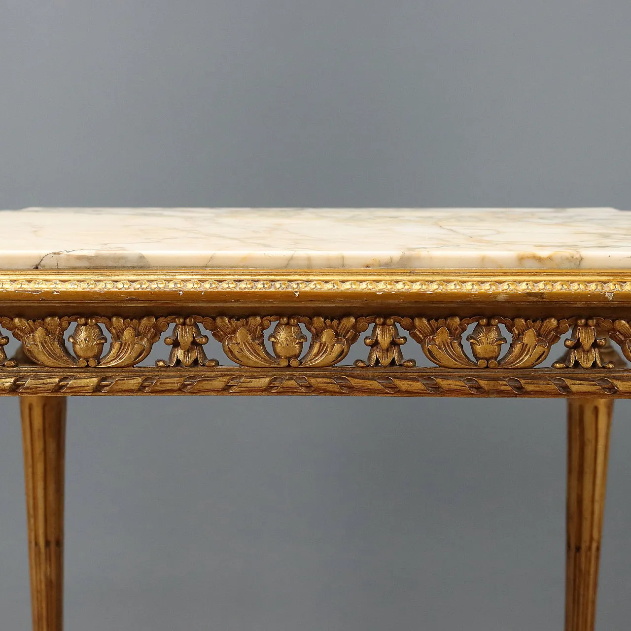 Tavolino in stile neoclassico con piano in marmo, fine '800 4