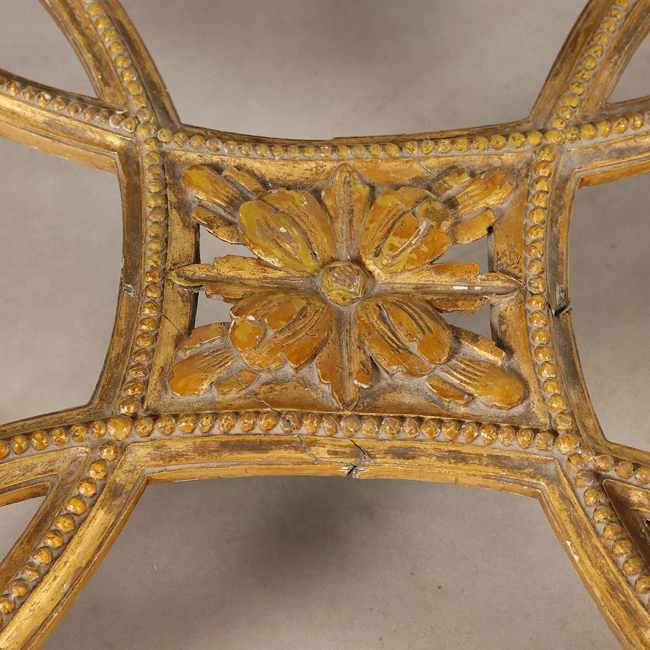 Tavolino in stile neoclassico con piano in marmo, fine '800 8