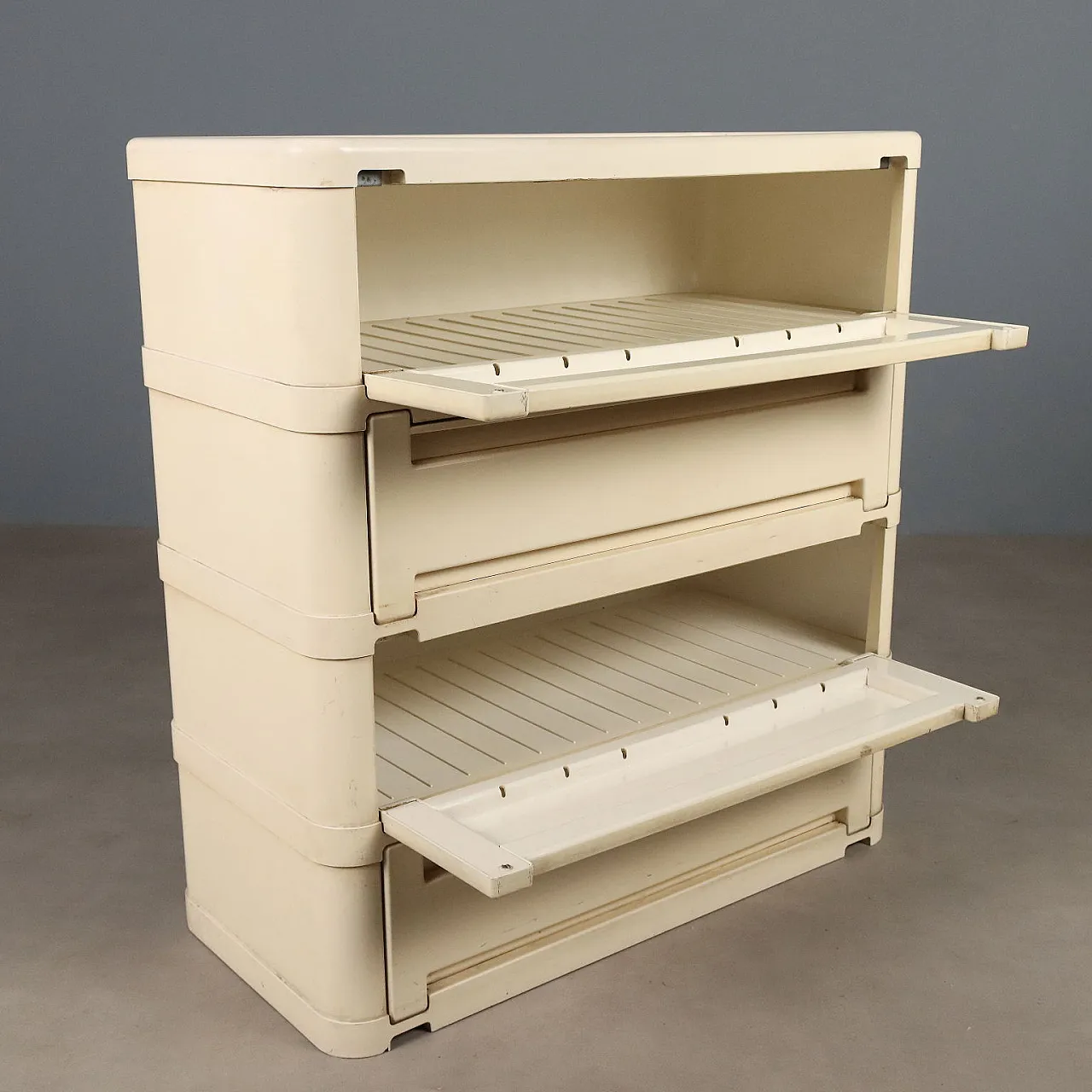 Plastic sectional furniture with five drawers, 20th century 3