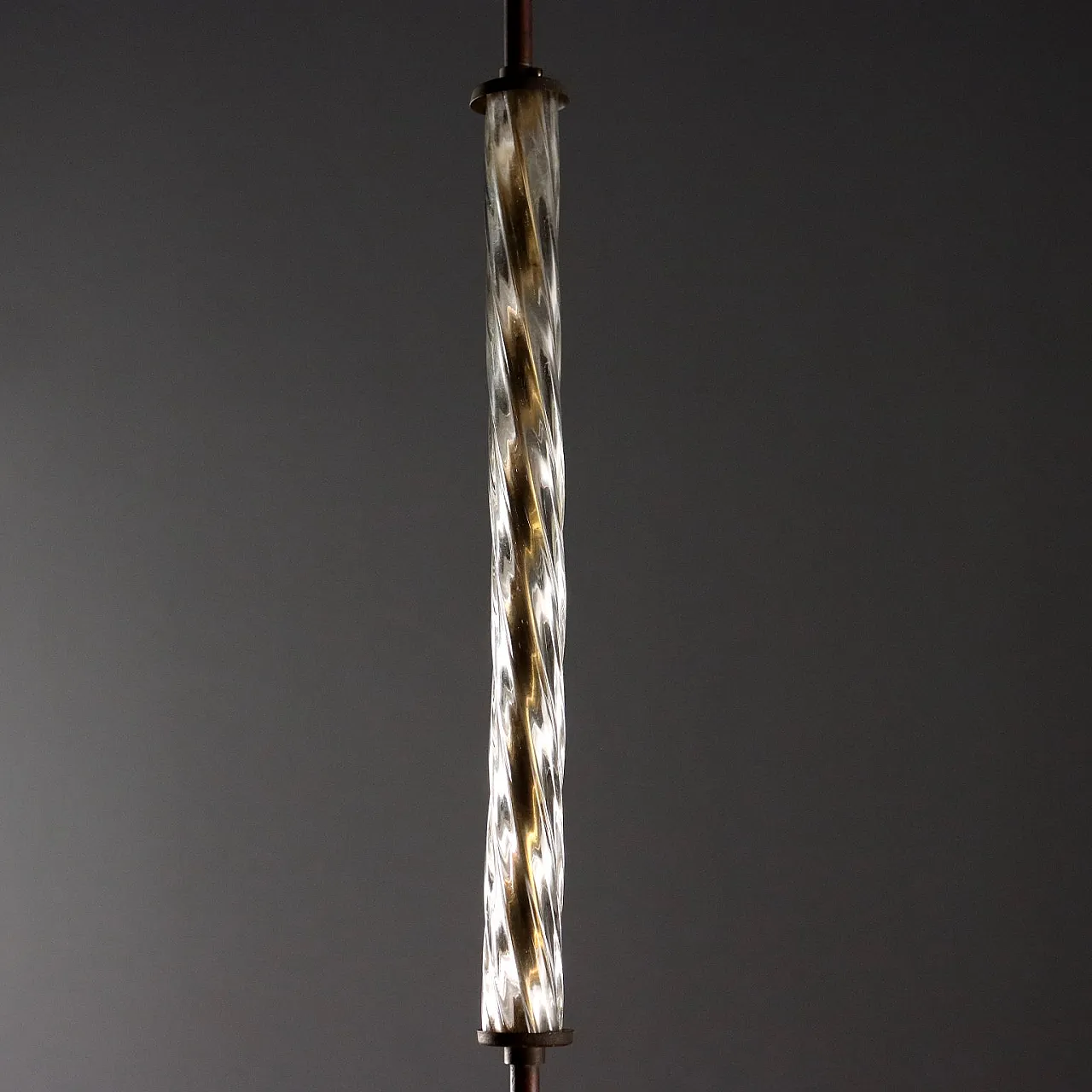 Lampadario in vetro di Murano con struttura in ottone, '900 5