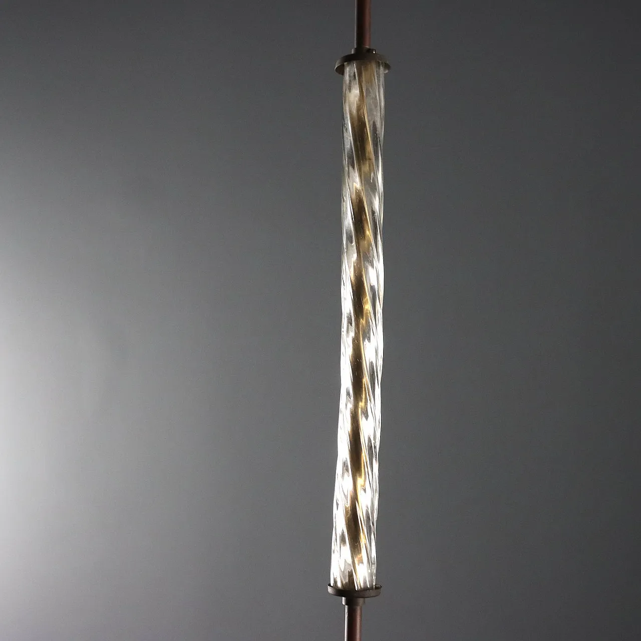Lampadario in vetro di Murano con struttura in ottone, '900 10
