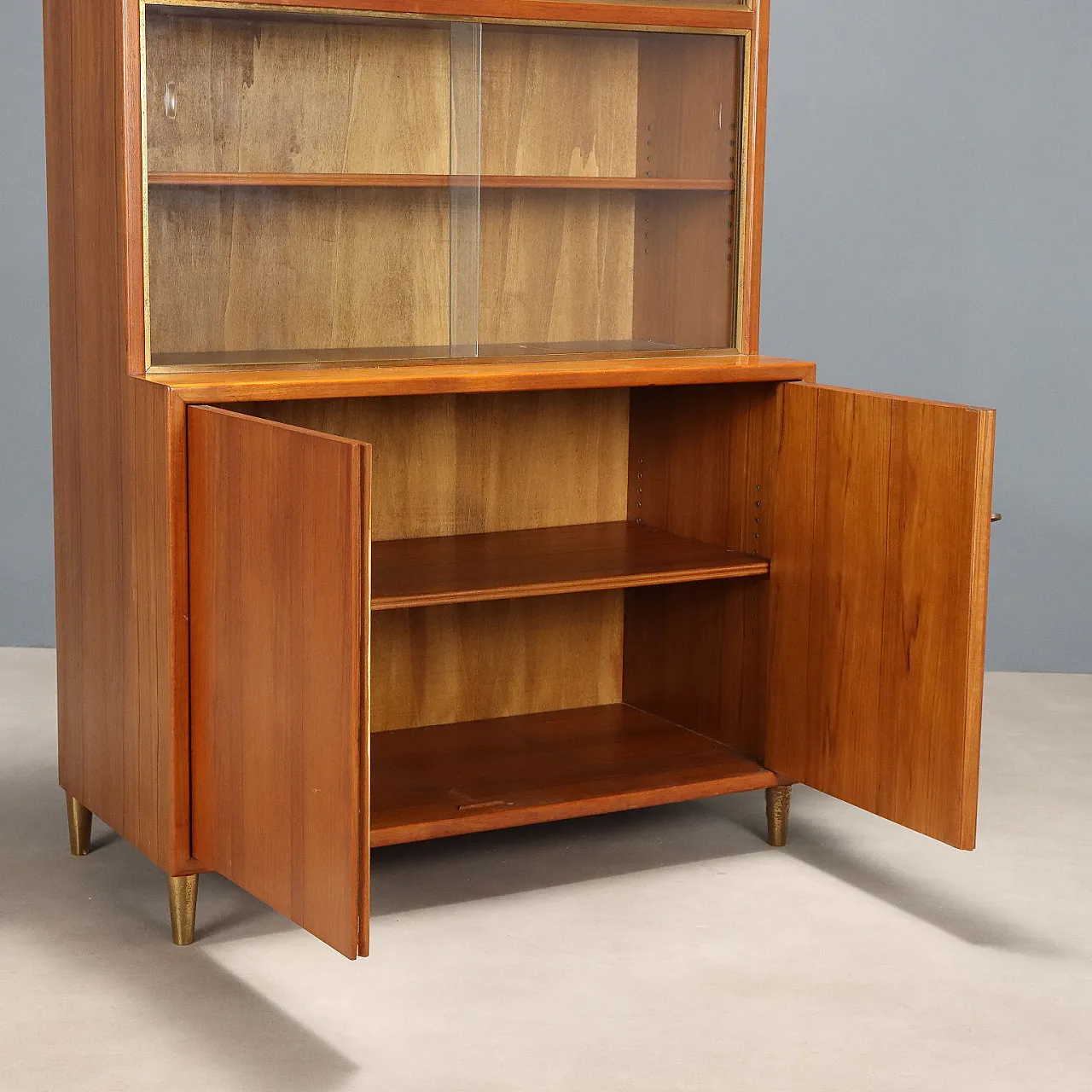 Larch veneered and brass storage unit, 20th century 4