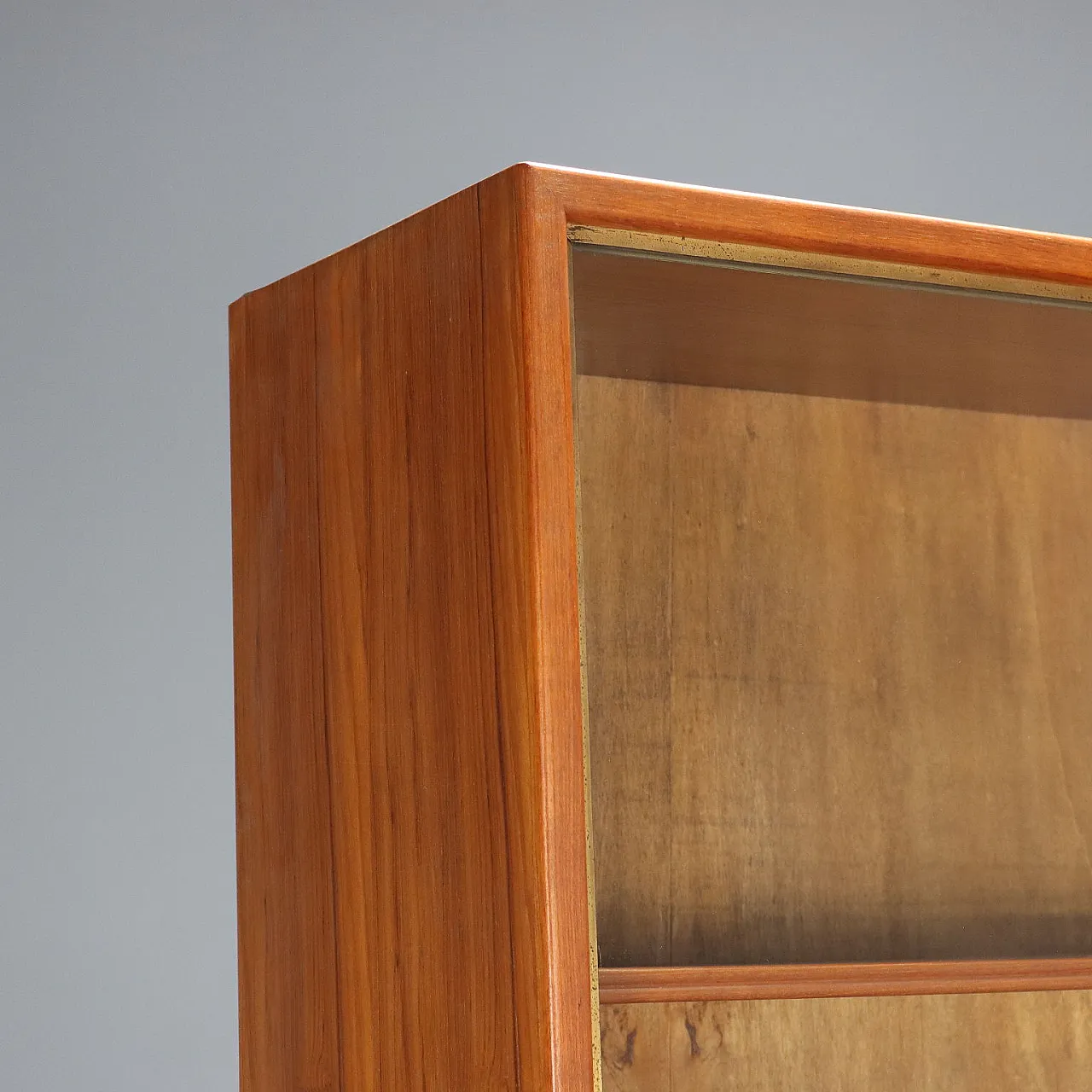 Larch veneered and brass storage unit, 20th century 5