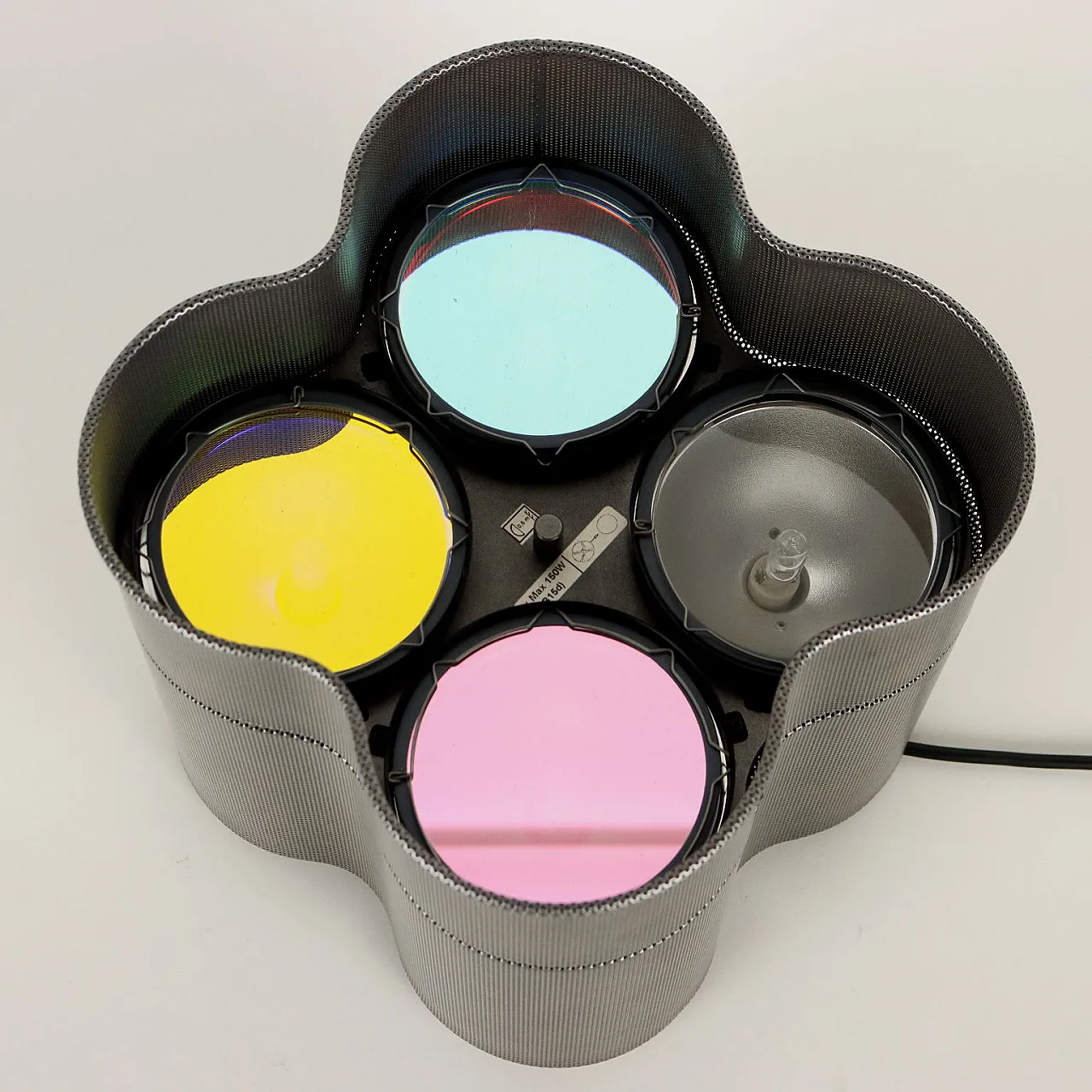 Enamelled perforated steel lamp, 20th century 5