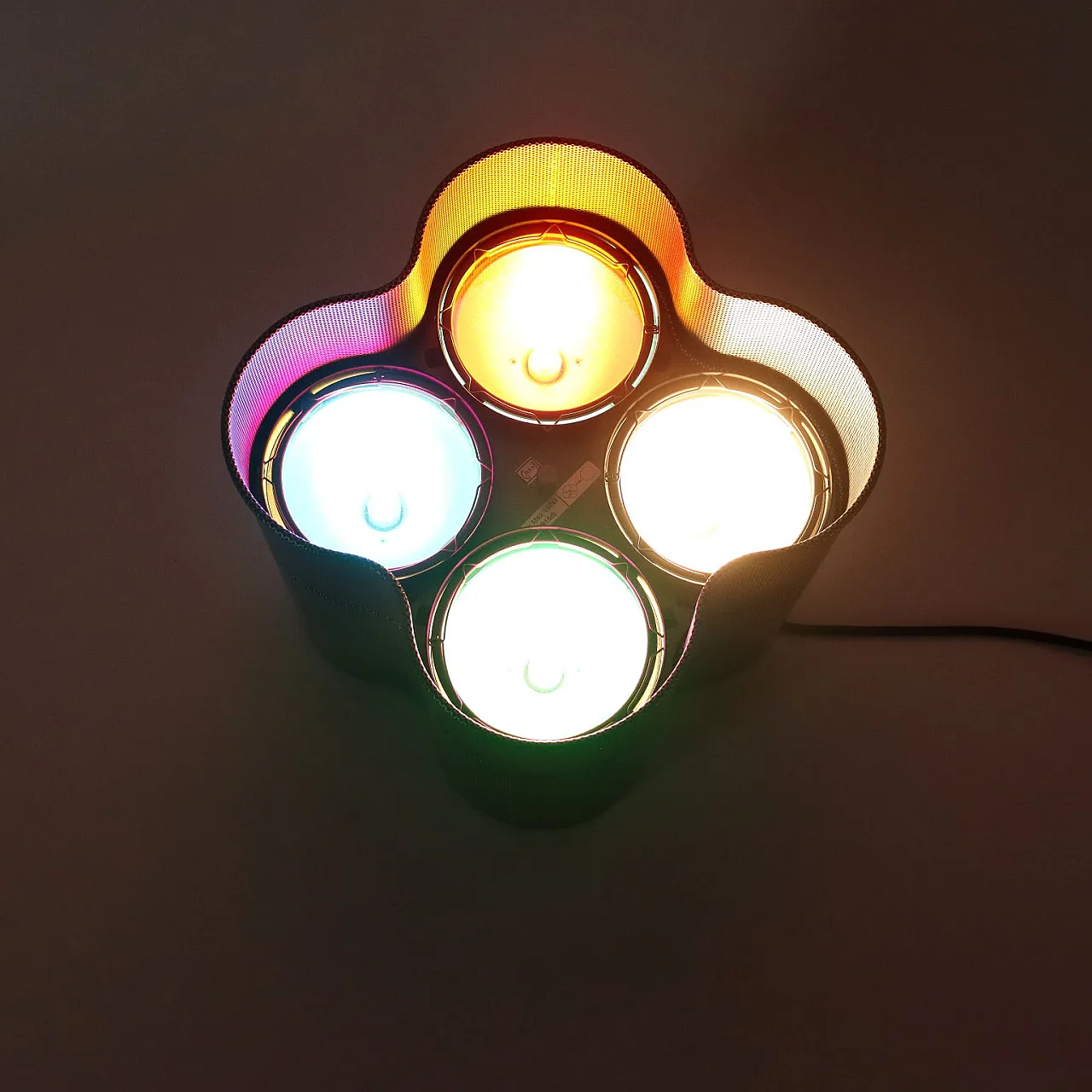 Enamelled perforated steel lamp, 20th century 6