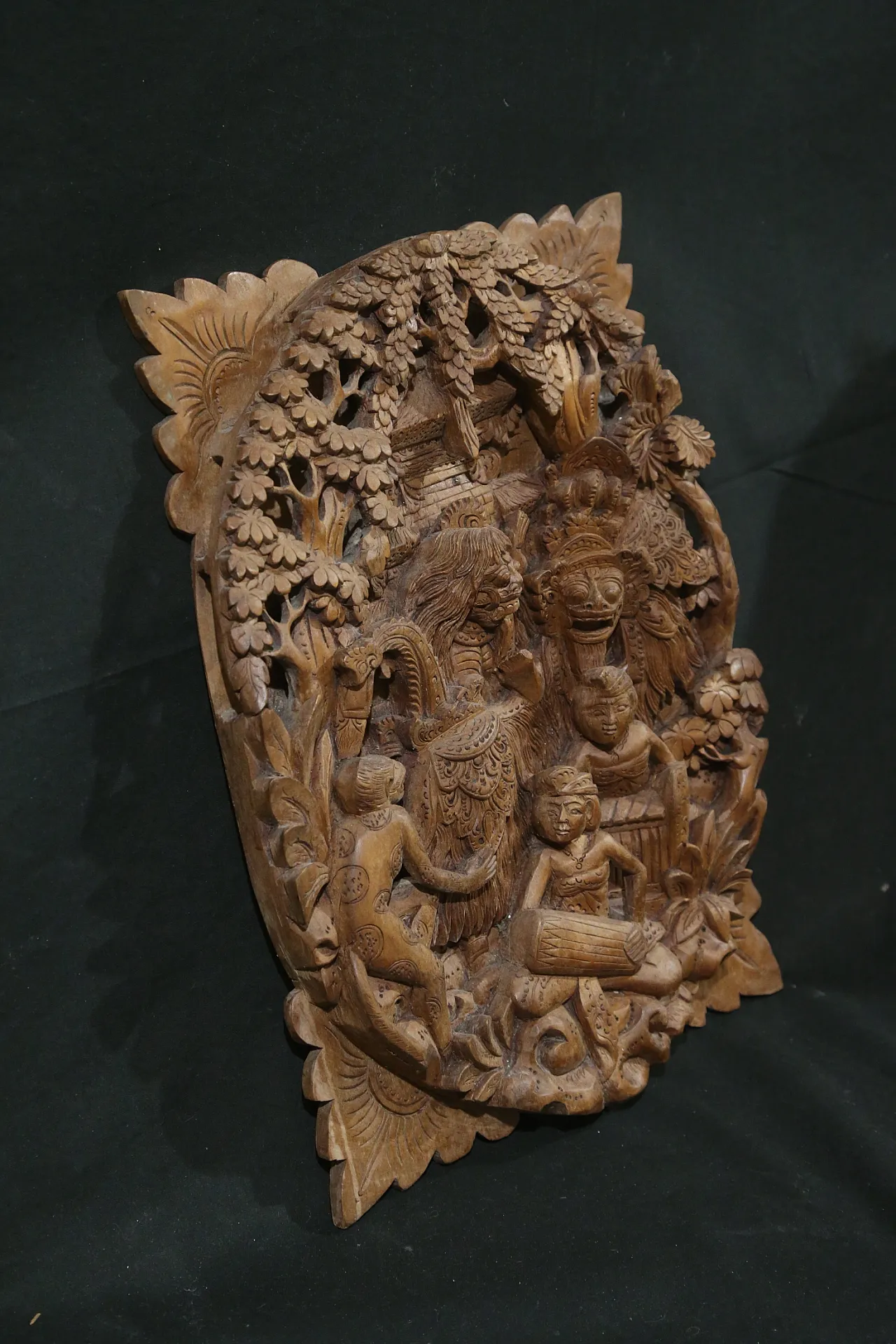 Bassorilievo balinese danza barong rangda gamelan, anni '50 3