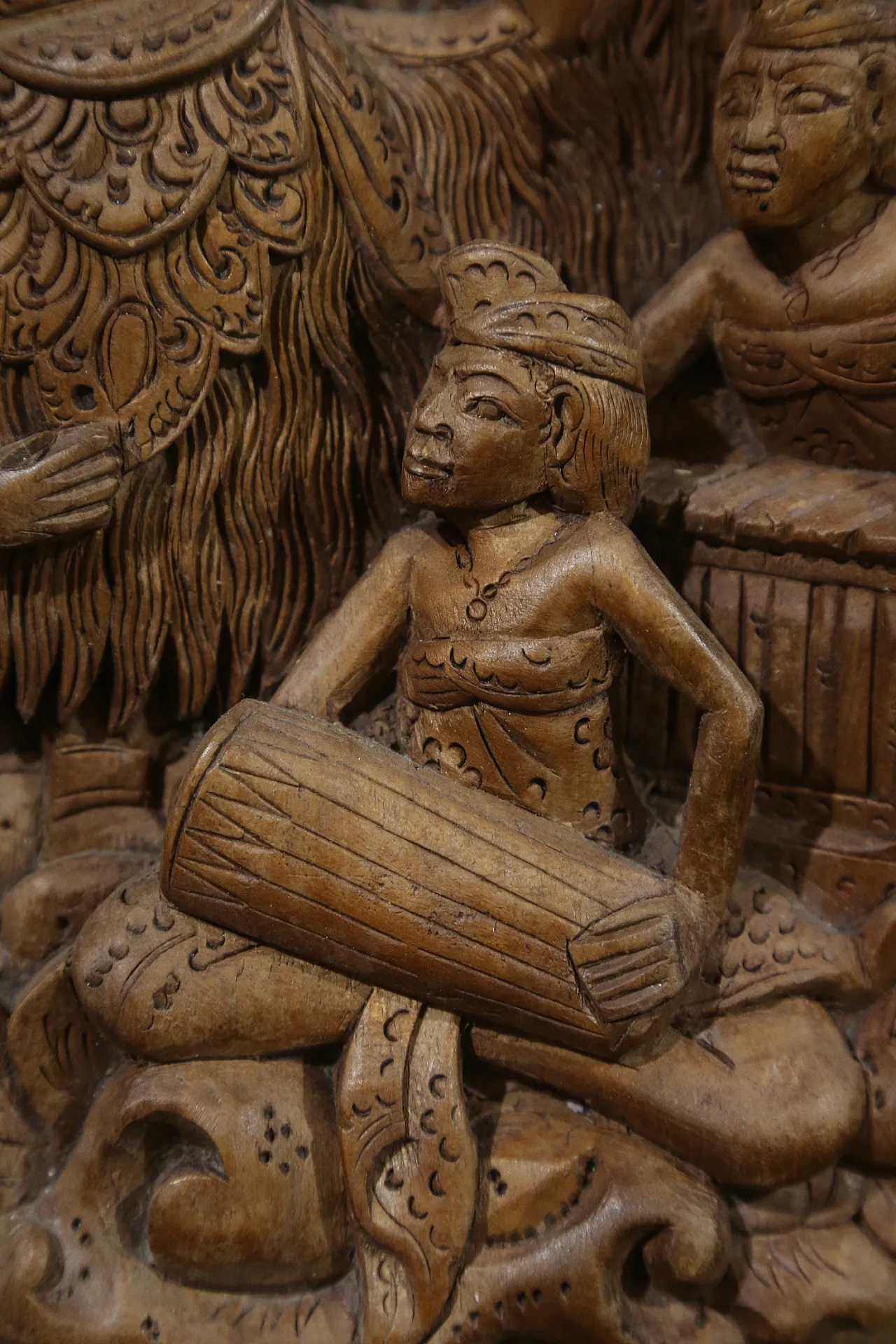 Bassorilievo balinese danza barong rangda gamelan, anni '50 6