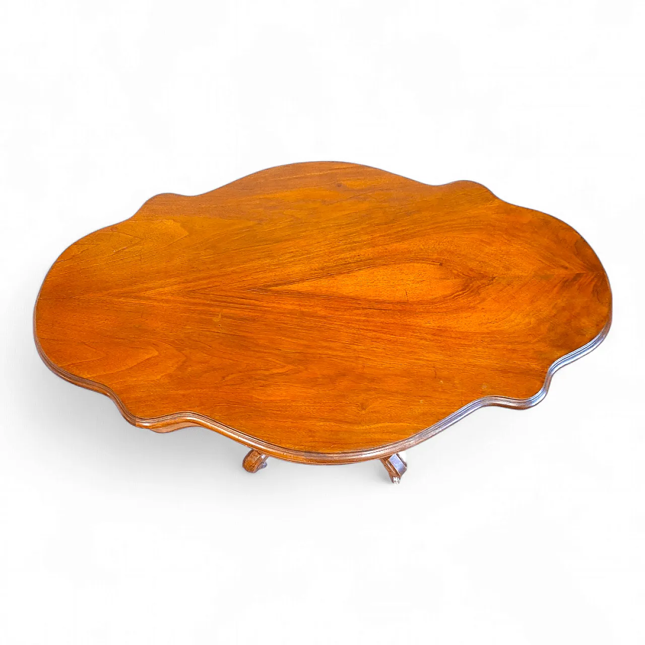 Louis Philippe table in walnut veneer, 19th century 2