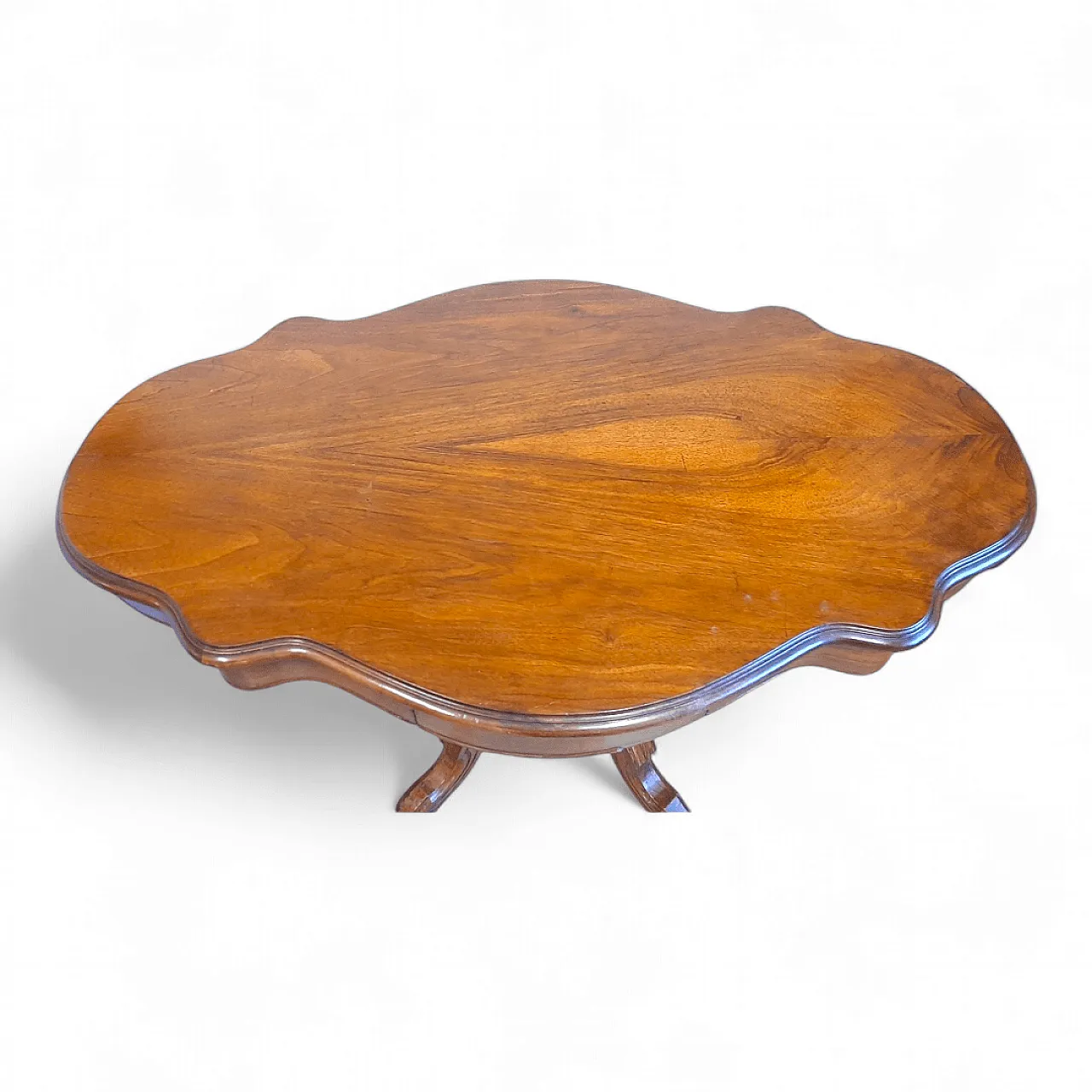 Louis Philippe table in walnut veneer, 19th century 4