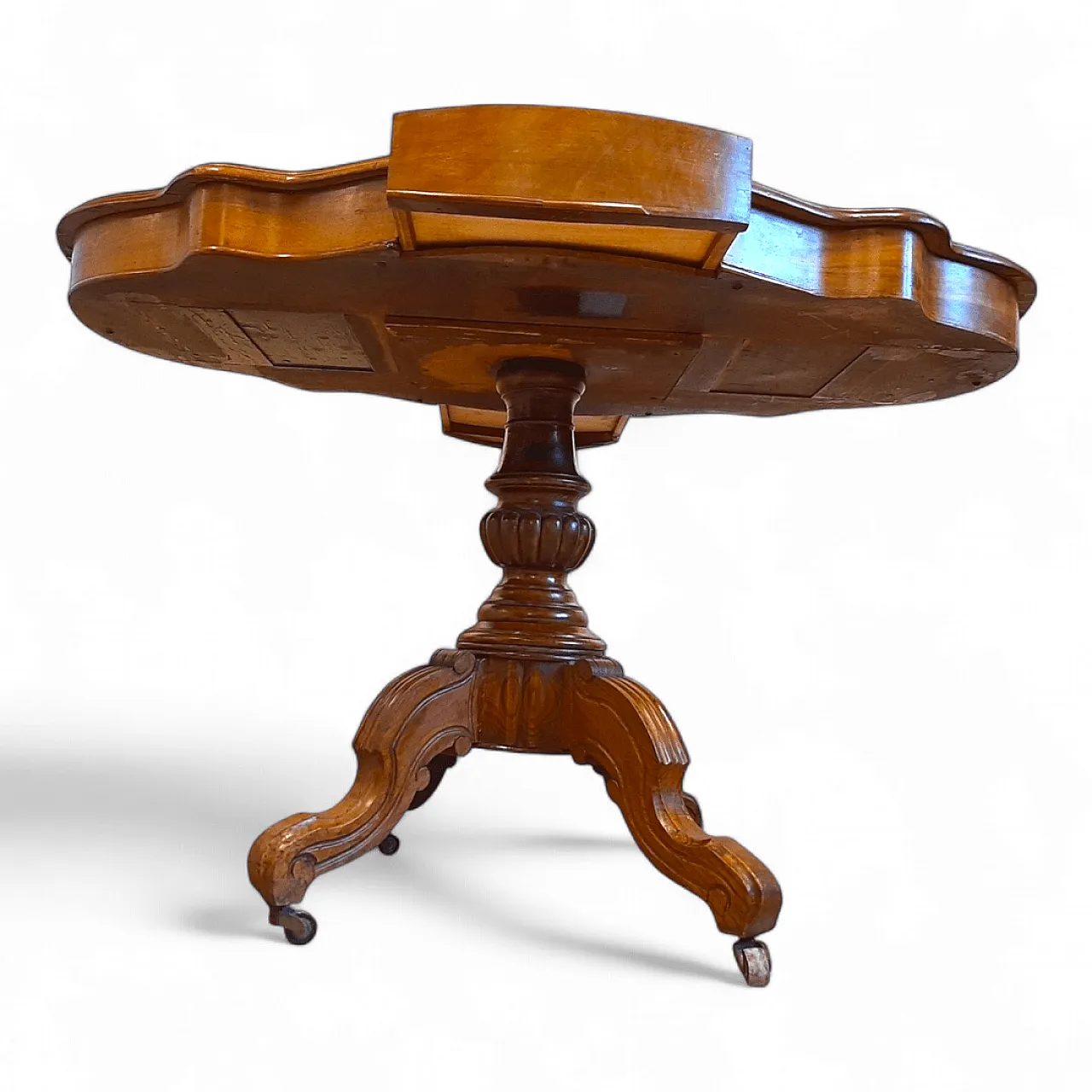 Louis Philippe table in walnut veneer, 19th century 9