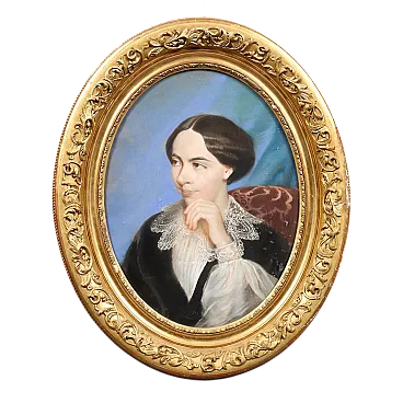 Half-length figure of a woman, pastels on cardboard, 19th century