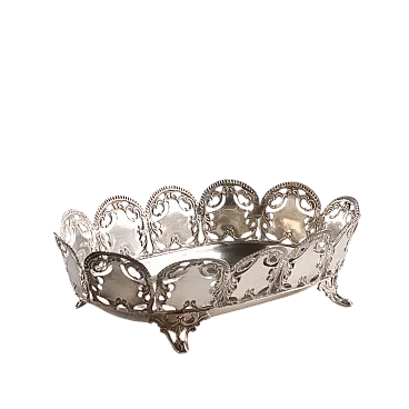 Embossed, chiseled and perforated silver basket, 20th century