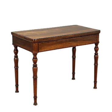 Walnut console with protective glass top, mid-19th century
