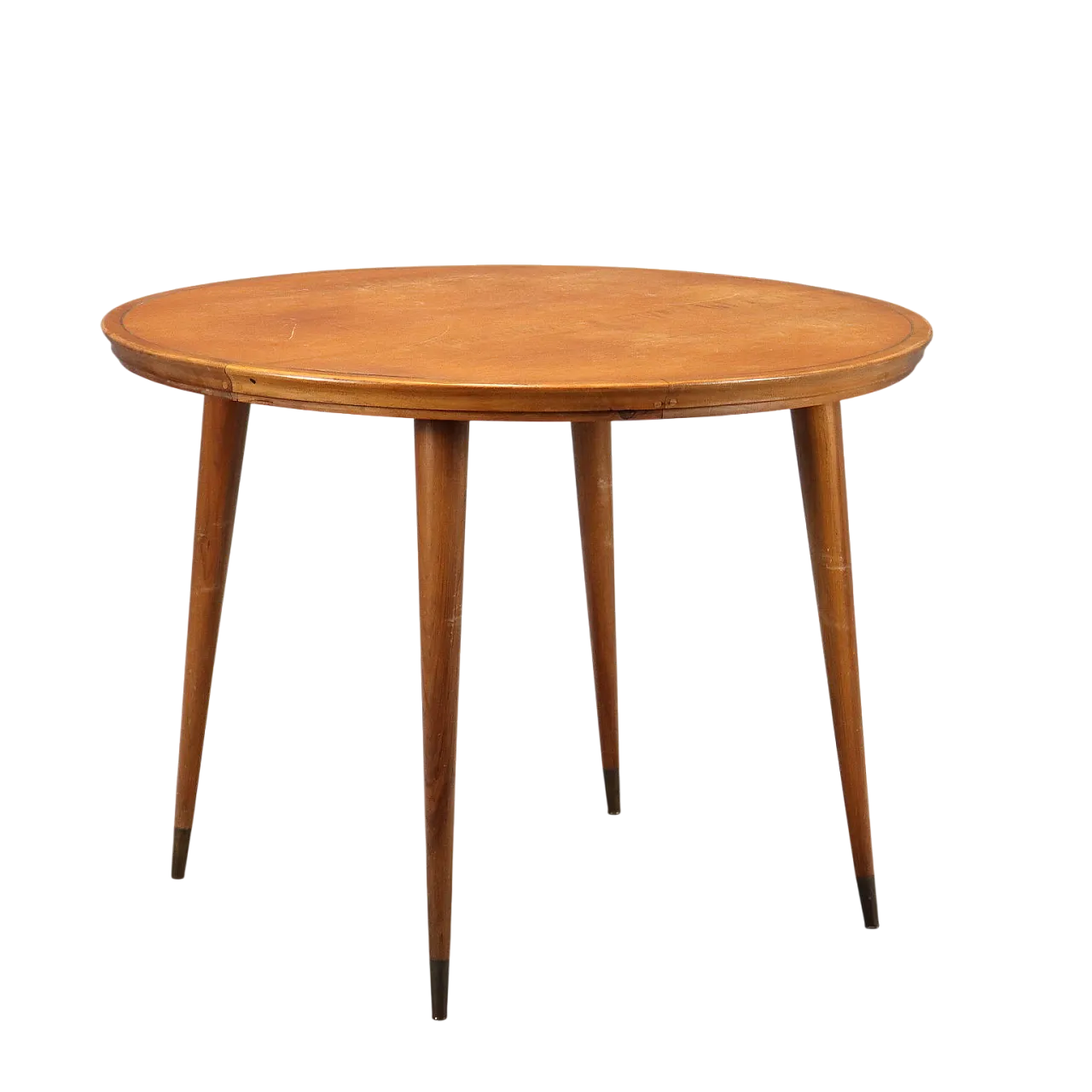 Wooden and brass table, 20th century 8