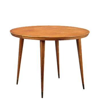 Wooden and brass table, 20th century