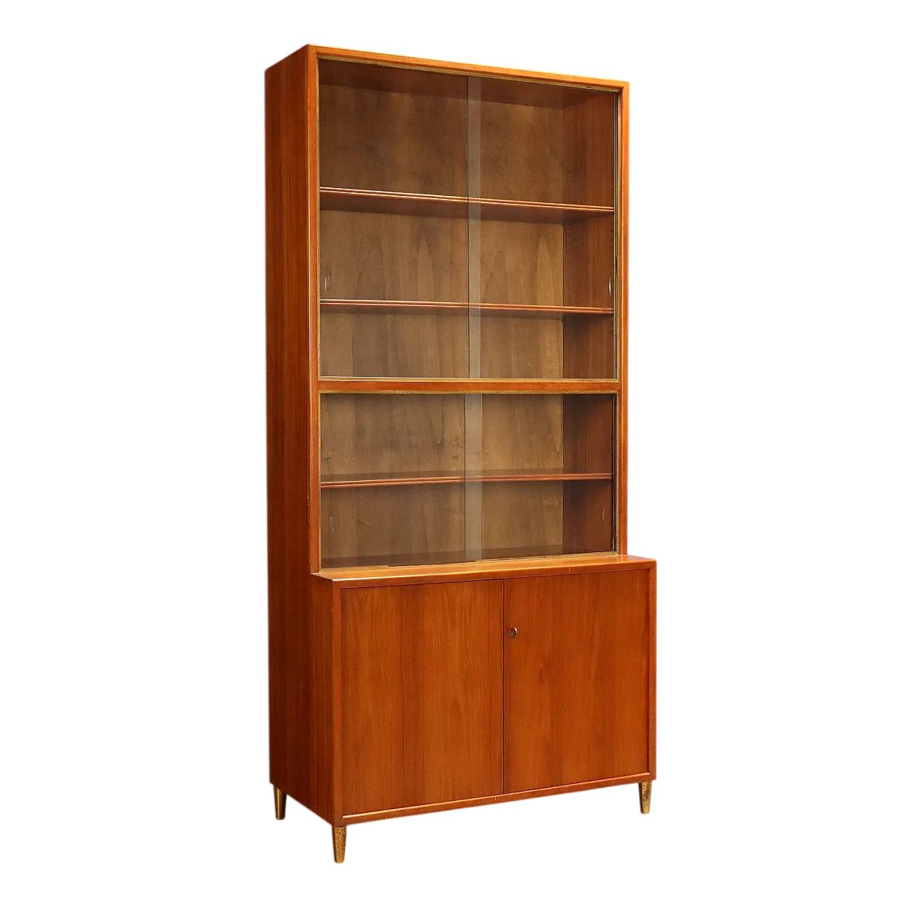 Larch veneer cabinet with brass details, 20th century 11