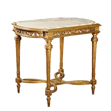 Tavolino in stile neoclassico con piano in marmo, fine '800