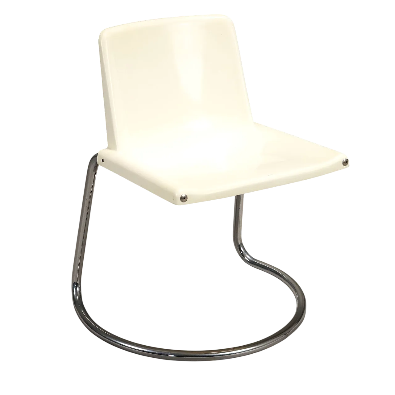 Chair with chrome tubular leg and plastic seat, 20th century 9