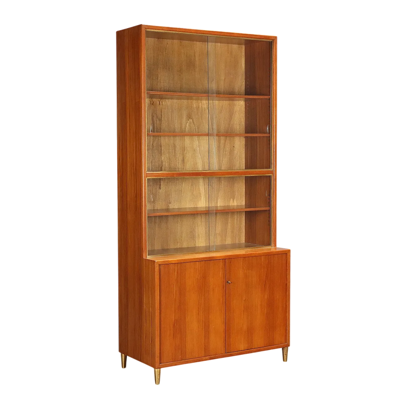Larch veneered and brass storage unit, 20th century 11