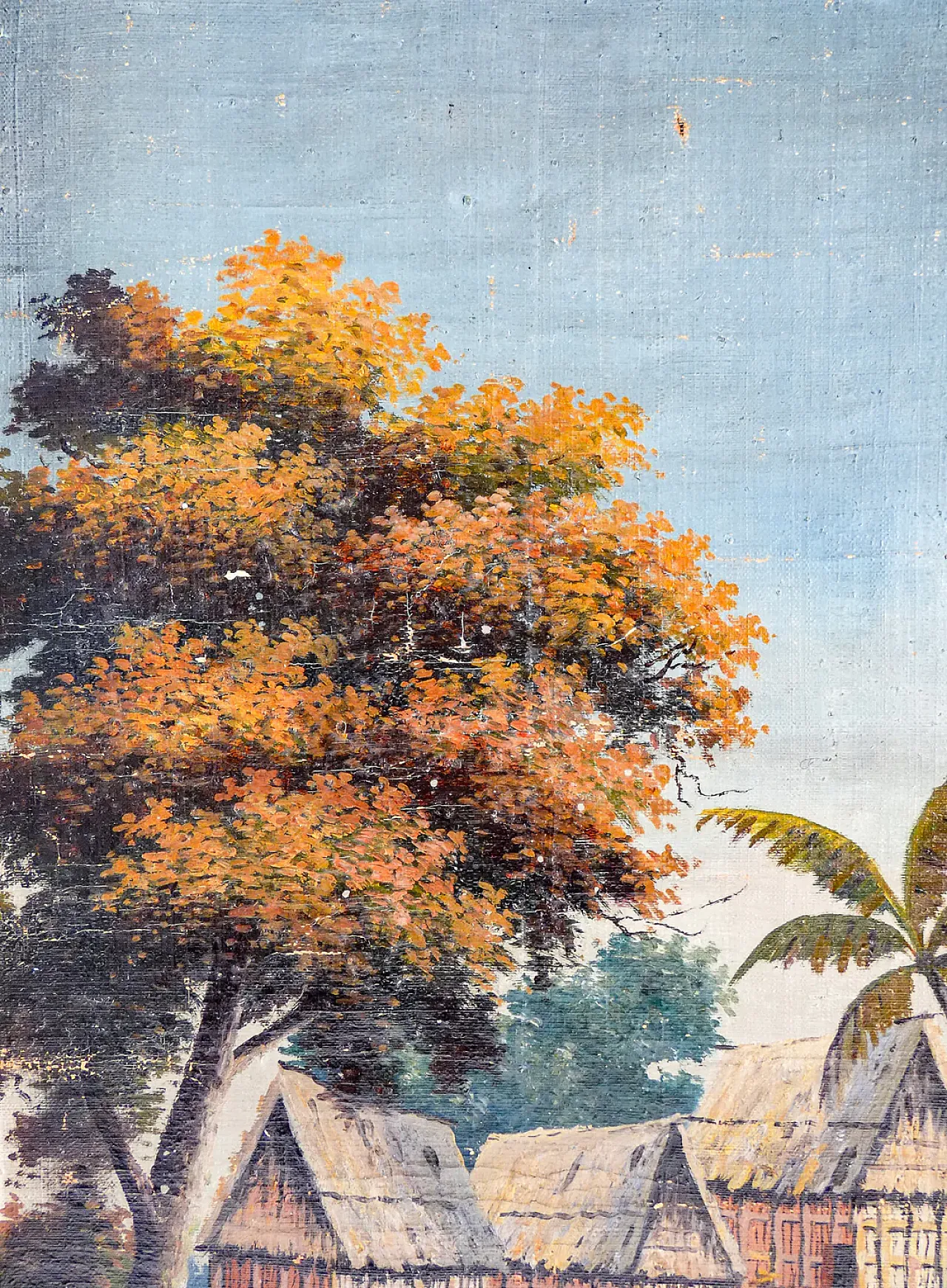 Paesaggio esotico, olio su tela, anni '50 5