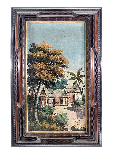 Paesaggio esotico, olio su tela, anni '50