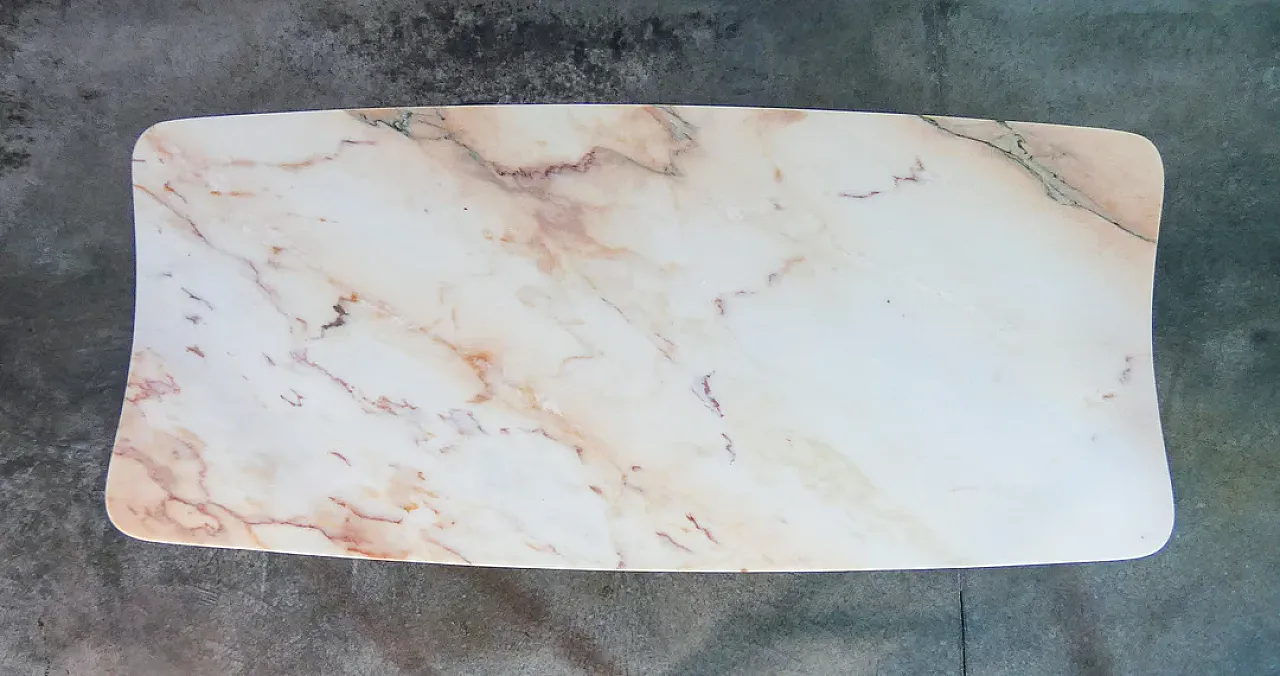 Osvaldo Borsani's table in veneered wood and marble, 1950s 3