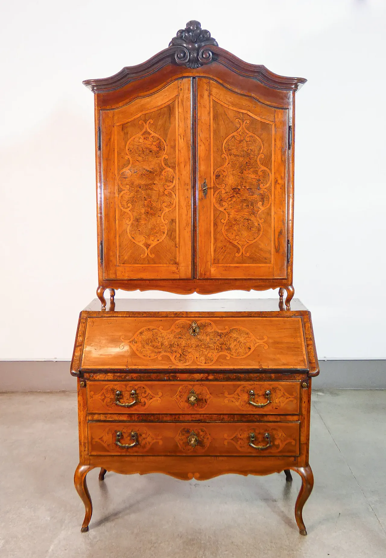 Trumeau secretaire Louis XV in walnut, 18th century 2
