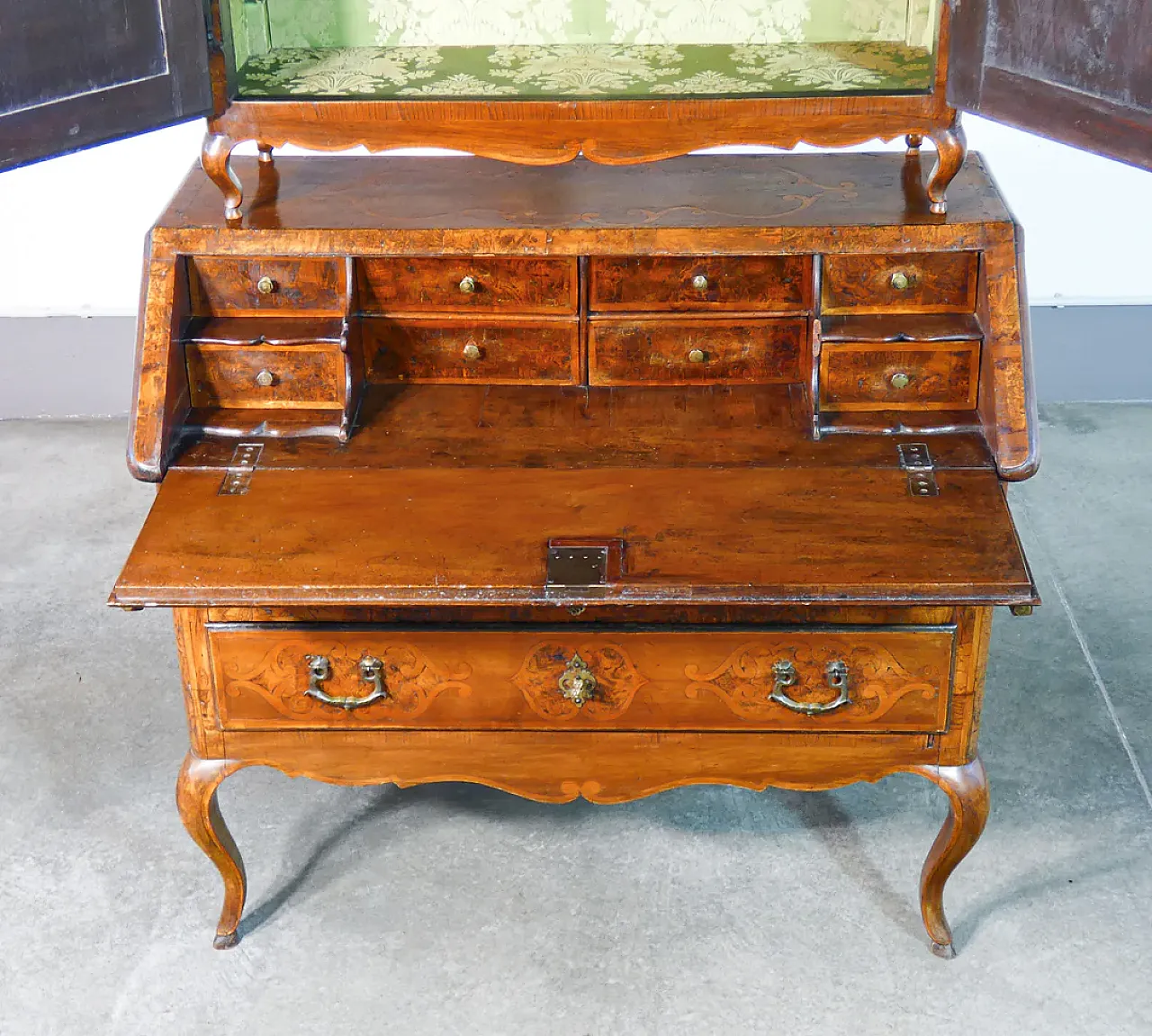 Trumeau secretaire Louis XV in walnut, 18th century 5