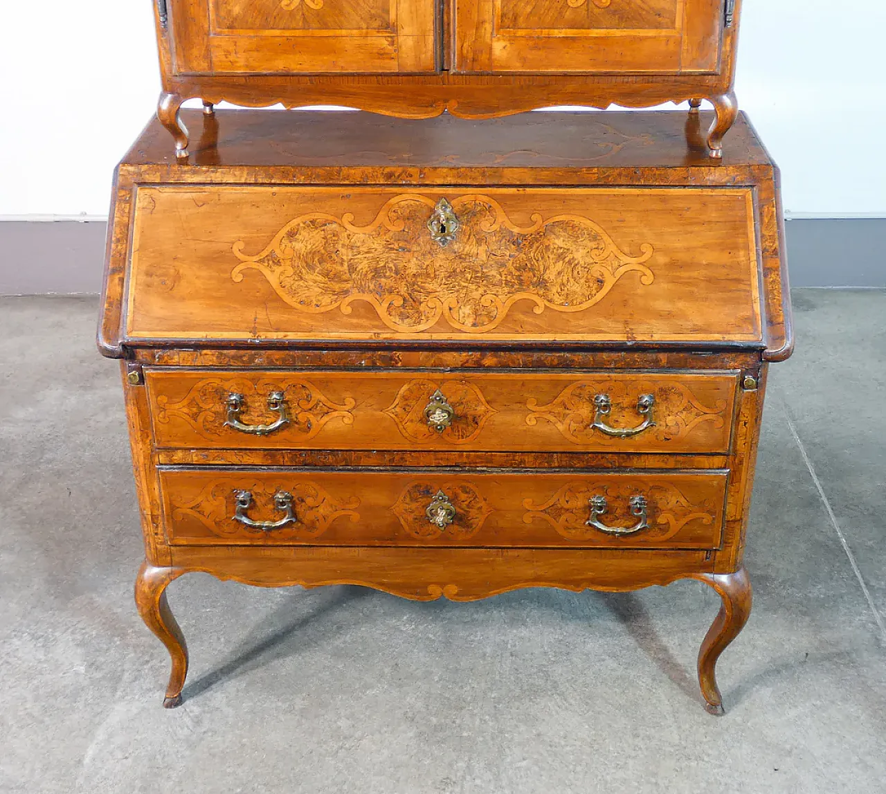 Trumeau secretaire Louis XV in walnut, 18th century 8