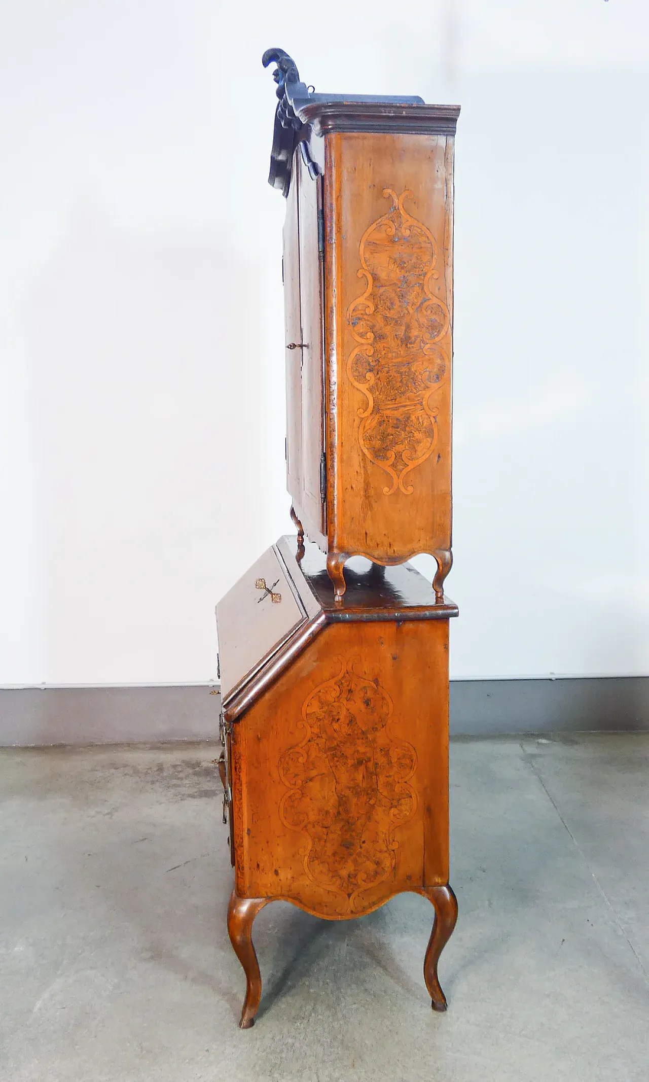 Trumeau secretaire Louis XV in walnut, 18th century 10