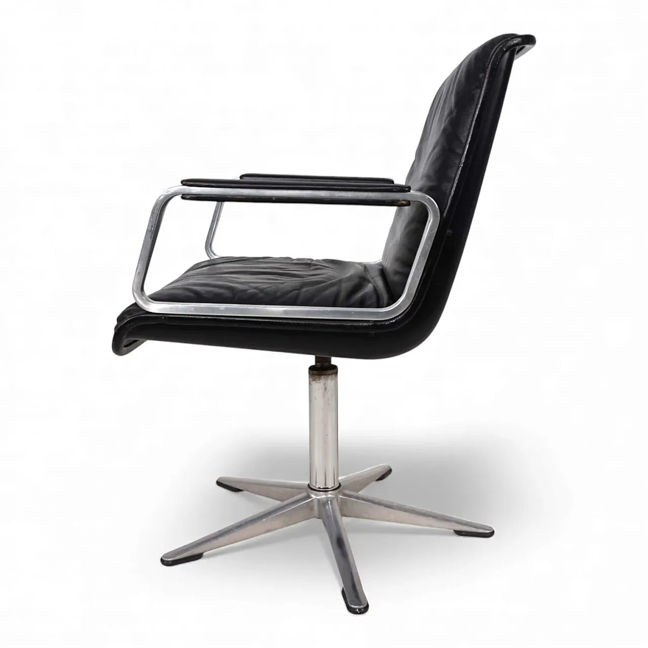 Wilkhahn Delta leather swivel chair by Delta Group, 1960s 3